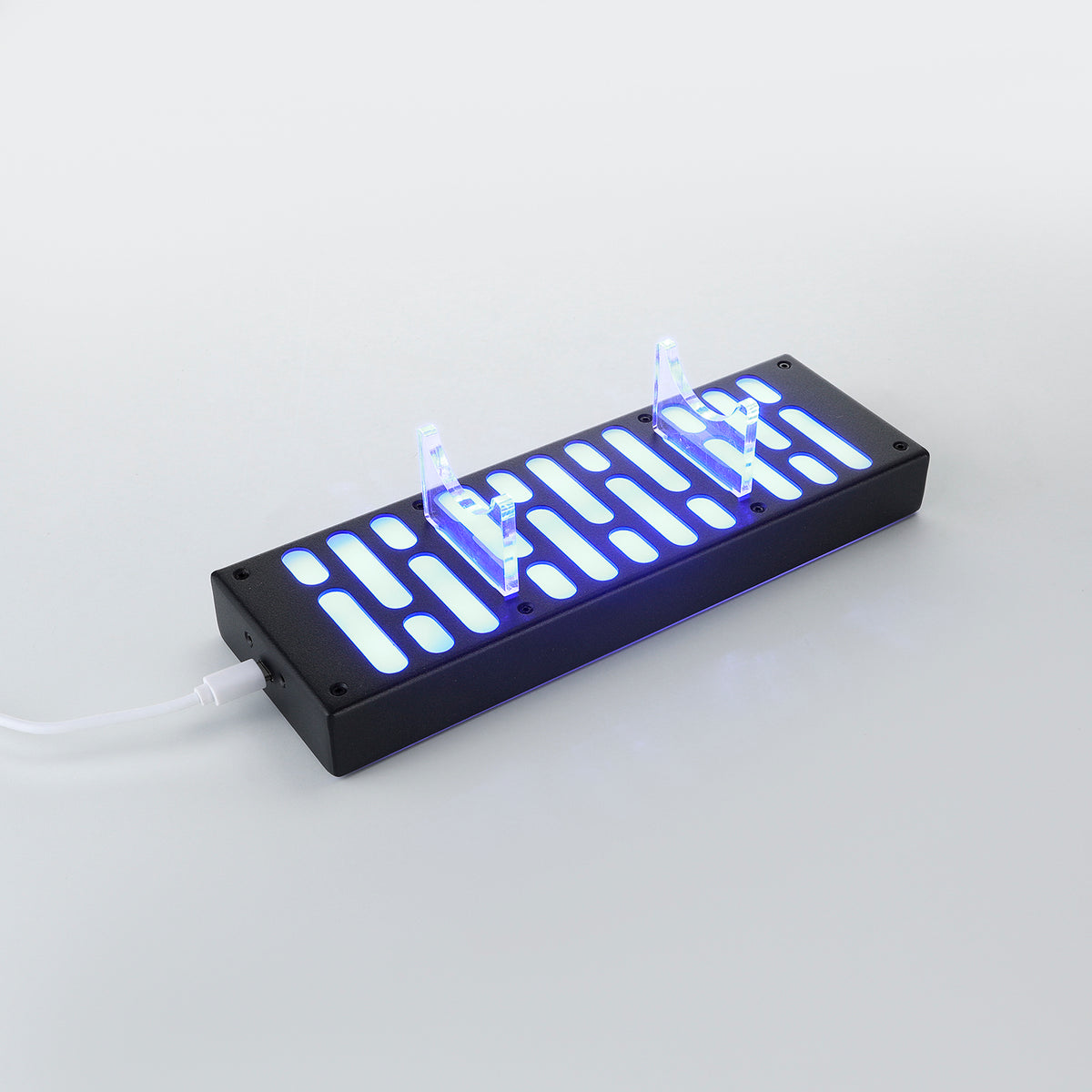 Illuminated hilt display stand glowing blue