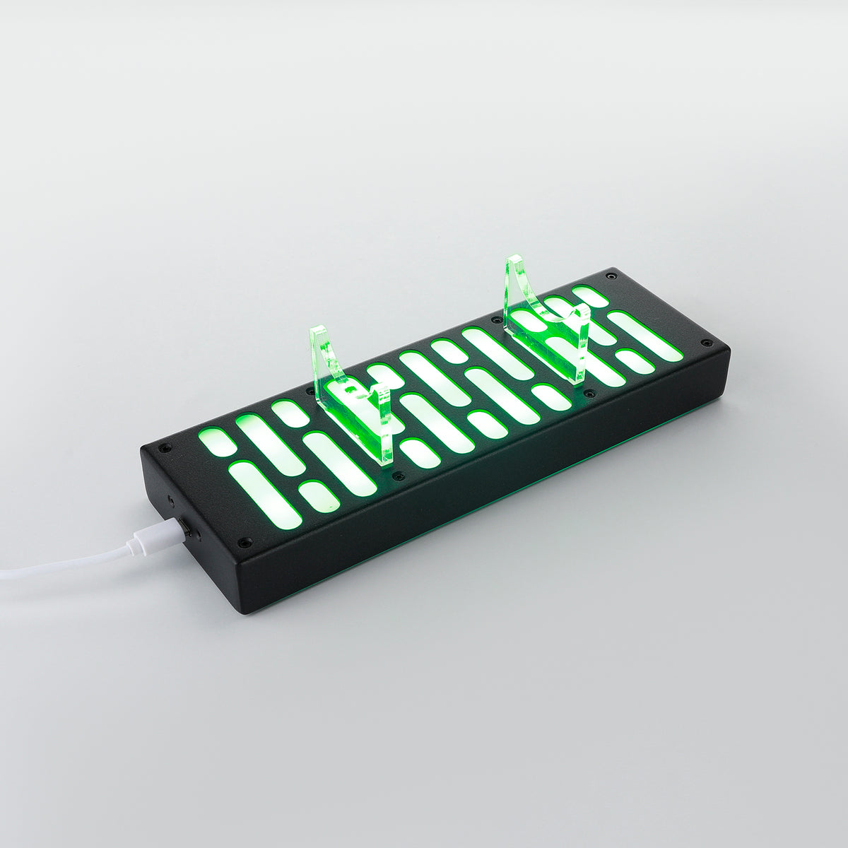 Illuminated hilt display stand glowing green